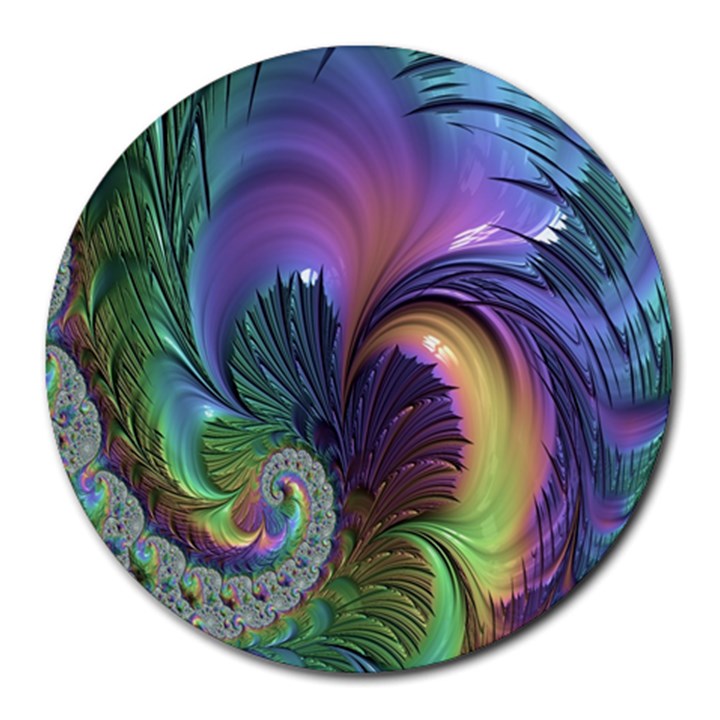 Fractal Artwork Art Swirl Vortex Round Mousepads