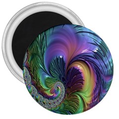 Fractal Artwork Art Swirl Vortex 3  Magnets by Sudhe