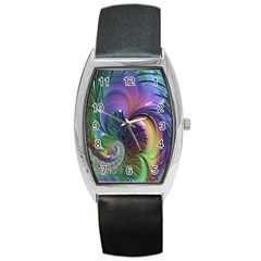 Fractal Artwork Art Swirl Vortex Barrel Style Metal Watch by Sudhe