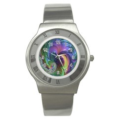 Fractal Artwork Art Swirl Vortex Stainless Steel Watch by Sudhe