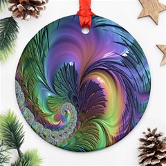 Fractal Artwork Art Swirl Vortex Round Ornament (two Sides) by Sudhe