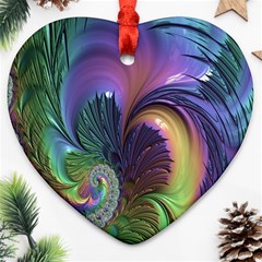 Fractal Artwork Art Swirl Vortex Heart Ornament (two Sides) by Sudhe