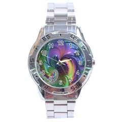 Fractal Artwork Art Swirl Vortex Stainless Steel Analogue Watch by Sudhe