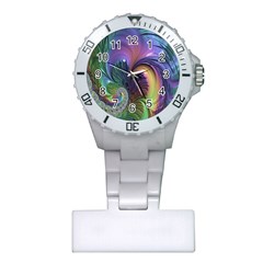 Fractal Artwork Art Swirl Vortex Plastic Nurses Watch by Sudhe