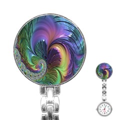 Fractal Artwork Art Swirl Vortex Stainless Steel Nurses Watch by Sudhe