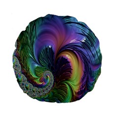 Fractal Artwork Art Swirl Vortex Standard 15  Premium Flano Round Cushions by Sudhe