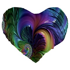 Fractal Artwork Art Swirl Vortex Large 19  Premium Flano Heart Shape Cushions by Sudhe