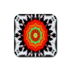 Abstract Kaleidoscope Colored Rubber Square Coaster (4 Pack)  by Sudhe