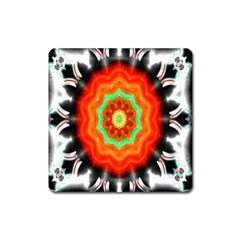 Abstract Kaleidoscope Colored Square Magnet by Sudhe