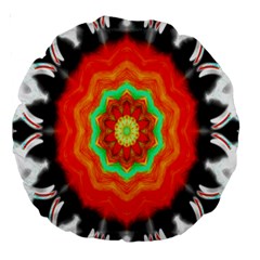 Abstract Kaleidoscope Colored Large 18  Premium Round Cushions by Sudhe