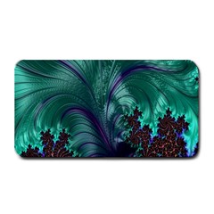 Fractal Turquoise Feather Swirl Medium Bar Mats by Sudhe