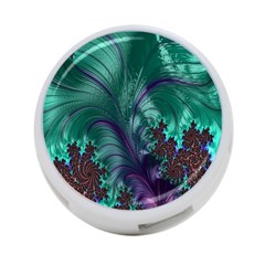 Fractal Turquoise Feather Swirl 4-port Usb Hub (one Side) by Sudhe