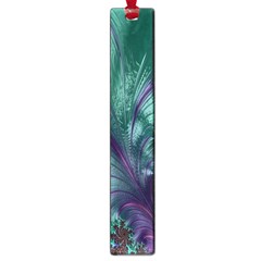 Fractal Turquoise Feather Swirl Large Book Marks by Sudhe