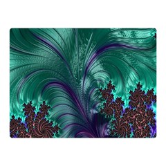 Fractal Turquoise Feather Swirl Double Sided Flano Blanket (mini)  by Sudhe