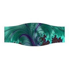 Fractal Turquoise Feather Swirl Stretchable Headband by Sudhe