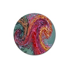 Color Rainbow Abstract Flow Merge Magnet 3  (round) by Sudhe