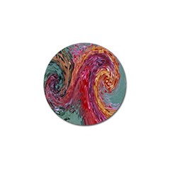 Color Rainbow Abstract Flow Merge Golf Ball Marker by Sudhe