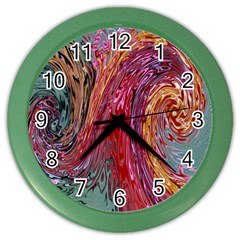 Color Rainbow Abstract Flow Merge Color Wall Clock by Sudhe