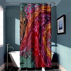 Color Rainbow Abstract Flow Merge Shower Curtain 36  X 72  (stall)  by Sudhe