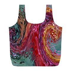 Color Rainbow Abstract Flow Merge Full Print Recycle Bag (l) by Sudhe