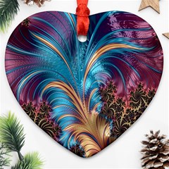 Fractal Art Artwork Psychedelic Ornament (heart) by Sudhe