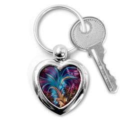 Fractal Art Artwork Psychedelic Key Chains (heart)  by Sudhe