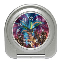 Fractal Art Artwork Psychedelic Travel Alarm Clock by Sudhe