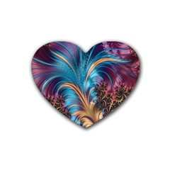 Fractal Art Artwork Psychedelic Heart Coaster (4 Pack)  by Sudhe