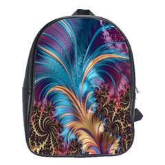 Fractal Art Artwork Psychedelic School Bag (large) by Sudhe