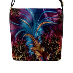 Fractal Art Artwork Psychedelic Flap Closure Messenger Bag (l) by Sudhe