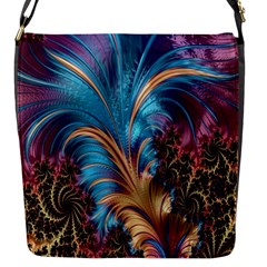 Fractal Art Artwork Psychedelic Flap Closure Messenger Bag (s) by Sudhe