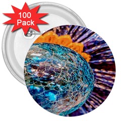 Multi Colored Glass Sphere Glass 3  Buttons (100 Pack)  by Sudhe