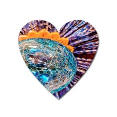 Multi Colored Glass Sphere Glass Heart Magnet by Sudhe