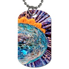 Multi Colored Glass Sphere Glass Dog Tag (two Sides) by Sudhe