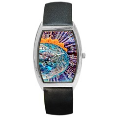 Multi Colored Glass Sphere Glass Barrel Style Metal Watch by Sudhe