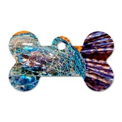 Multi Colored Glass Sphere Glass Dog Tag Bone (two Sides) by Sudhe