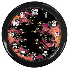 Fractal Fantasy Art Design Swirl Wall Clock (black) by Sudhe