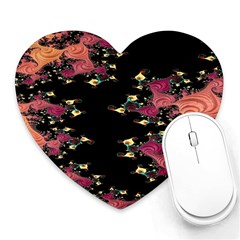 Fractal Fantasy Art Design Swirl Heart Mousepads by Sudhe