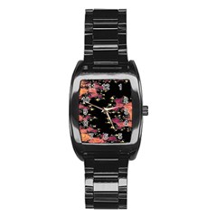 Fractal Fantasy Art Design Swirl Stainless Steel Barrel Watch by Sudhe