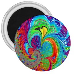 Fractal Art Psychedelic Fantasy 3  Magnets by Sudhe