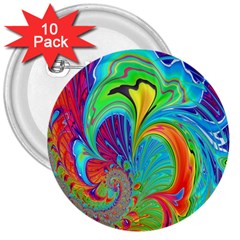 Fractal Art Psychedelic Fantasy 3  Buttons (10 Pack)  by Sudhe