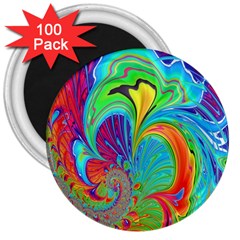 Fractal Art Psychedelic Fantasy 3  Magnets (100 Pack) by Sudhe