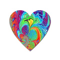 Fractal Art Psychedelic Fantasy Heart Magnet by Sudhe