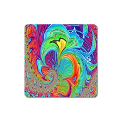 Fractal Art Psychedelic Fantasy Square Magnet by Sudhe