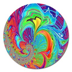 Fractal Art Psychedelic Fantasy Magnet 5  (round) by Sudhe