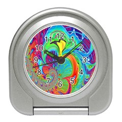 Fractal Art Psychedelic Fantasy Travel Alarm Clock by Sudhe