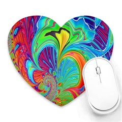 Fractal Art Psychedelic Fantasy Heart Mousepads by Sudhe