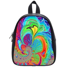 Fractal Art Psychedelic Fantasy School Bag (small) by Sudhe