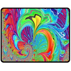 Fractal Art Psychedelic Fantasy Fleece Blanket (medium)  by Sudhe