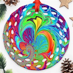 Fractal Art Psychedelic Fantasy Ornament (round Filigree) by Sudhe